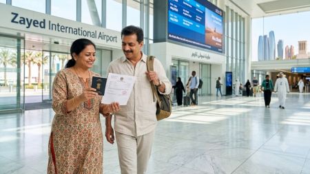 Abu Dhabi is offering a free UAE entry visa to eligible Indian tourists under a limited travel initiative. (Image generated using AI)