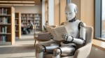 robot reading books