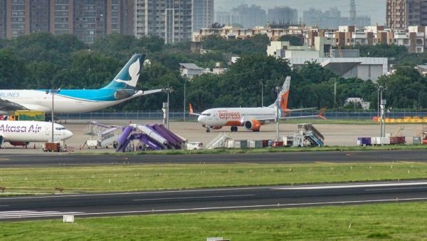 A Dammam-Delhi Air India Express flight landed in Ahmedabad after a bomb scare. (Express Photo by Bhupendra Rana)
