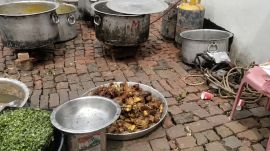 The controversy erupted after a video of the feast following an event organised by Ram Nishad near Ayodhya