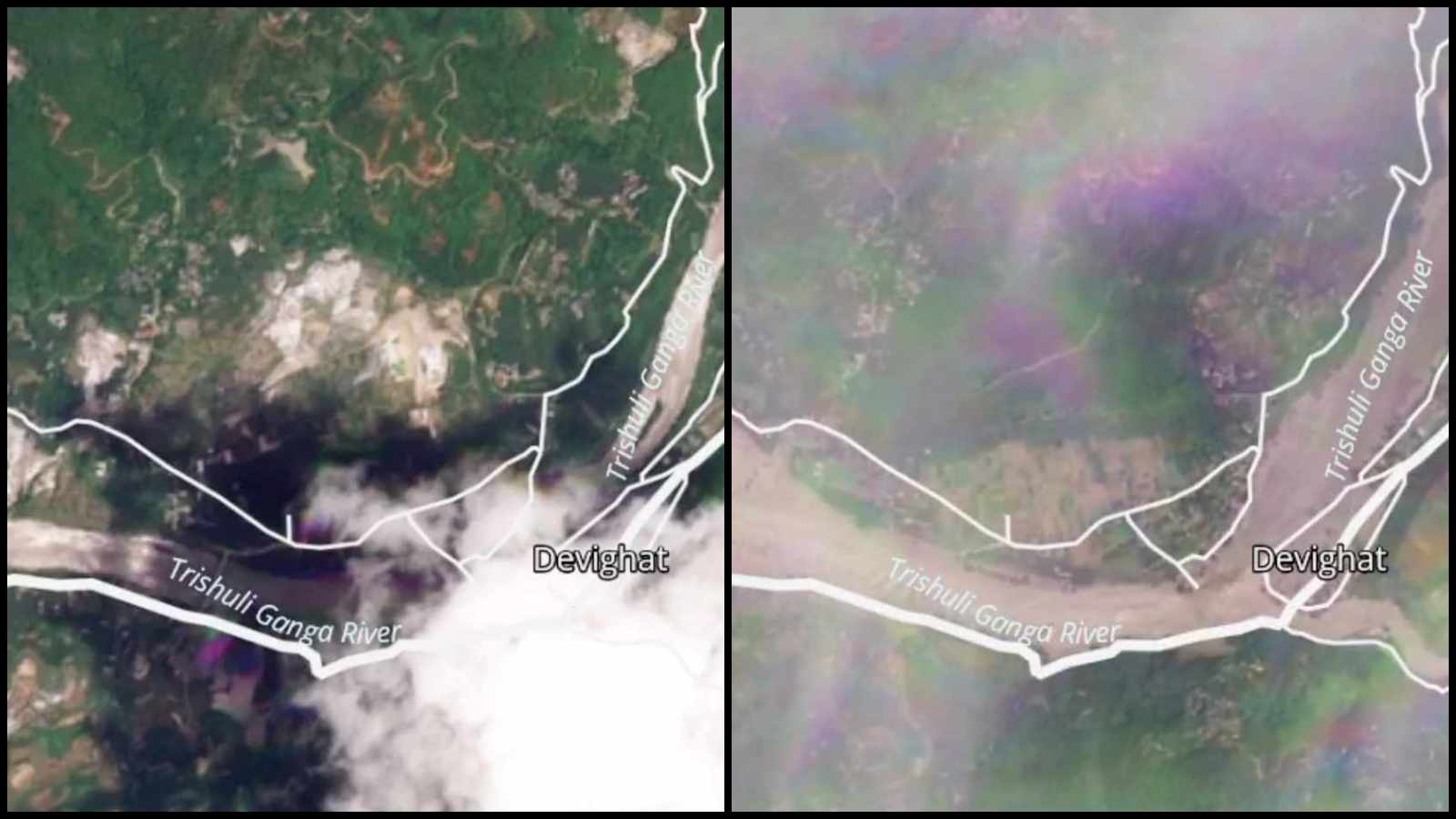 Before and after Nepal flash flood: Satellite images show scale of destruction
