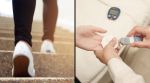 Person climbing stairs for blood sugar control