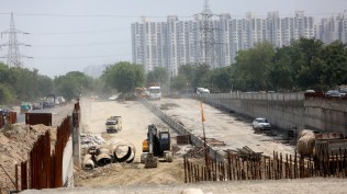 Under Construction underpass of Gaur city Gol Chakkar.