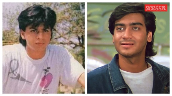 Shah Rukh Khan and Ajay Devgn in their debut films Deewana and Phool Aur Kaante respectively.