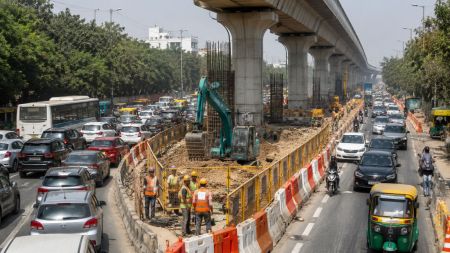Mehrauli-Badarpur Road traffic: Congestion likely for a month due to metro work (Image generated using AI)