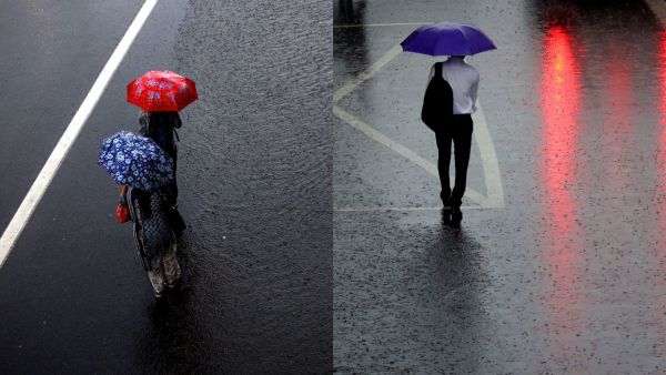 Rainfall in New Delhi on Monday. (Express Photo by Praveen Khanna)