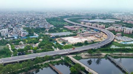 The 75-km Urban Extension Road II -- around 54.2 km of which falls within Delhi -- connects the national capital with Haryana. (NHAI/X)