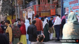 Voters at a polling centre in Batla House, New Delhi on Wednesday. (Express Photo by Tashi Tobgyal)