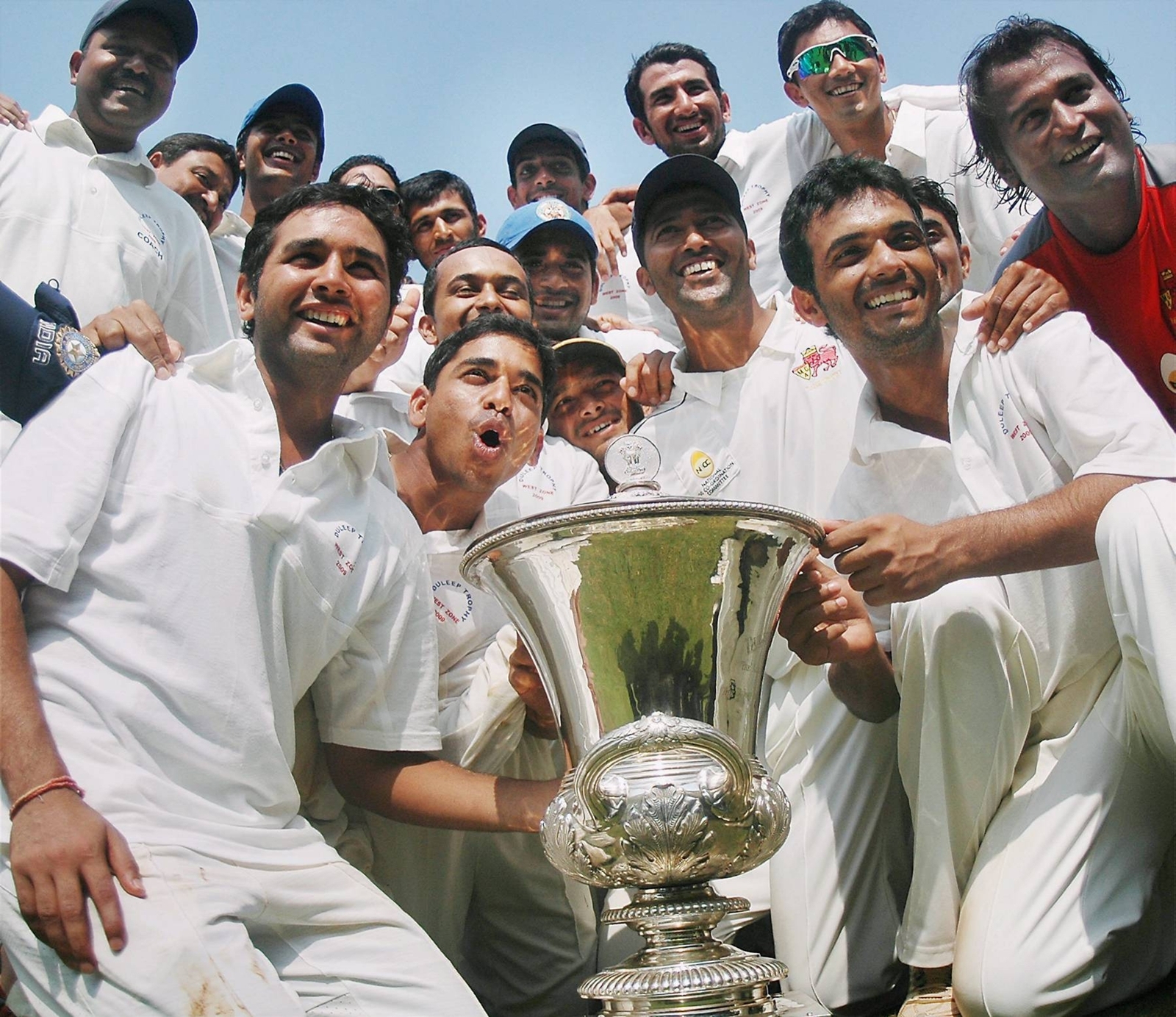 West Zone players after winning the 2009 Duleep Trophy. (PTI File Photo)