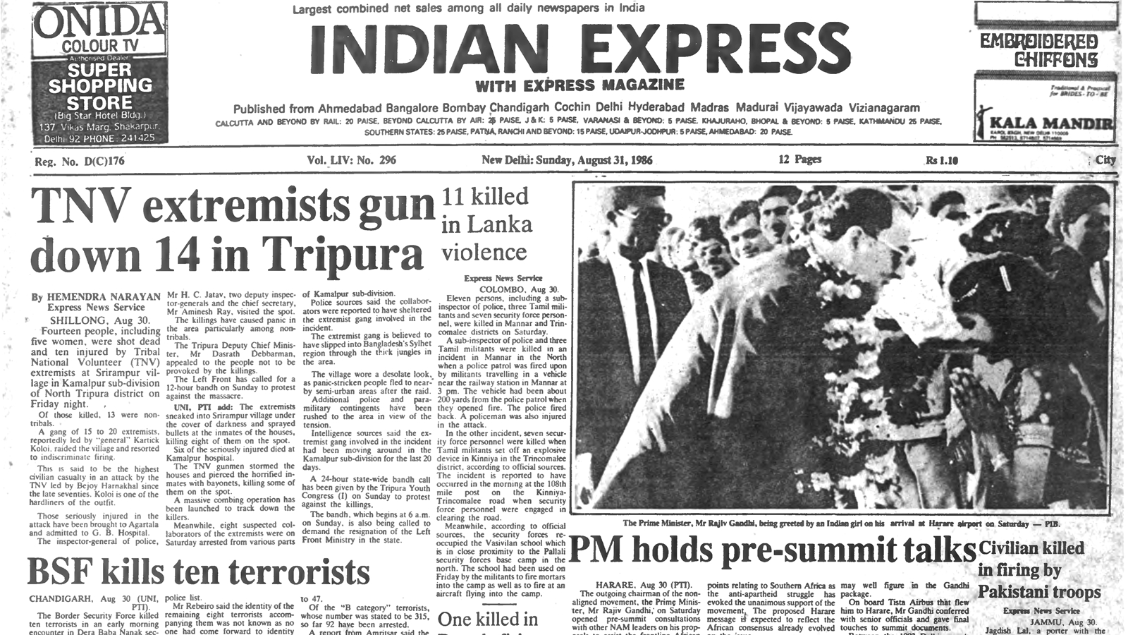 40 years ago August 31, 1986: 14 gunned down in Tripura