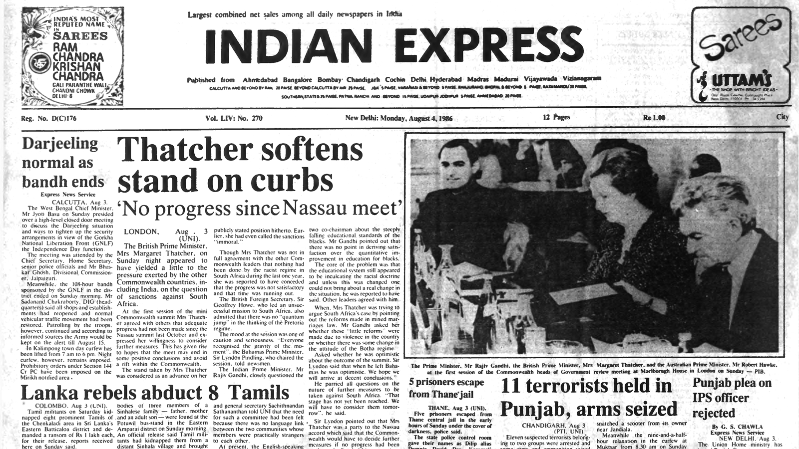 40 years ago August 4, 1986: Thatcher on sanctions