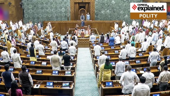 Lok Sabha Speaker Om Birla and MPs during the Monsoon Session of Parliament, in New Delhi on Thursday.