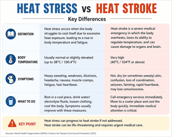 Heat stress, heat stroke, children, elderly