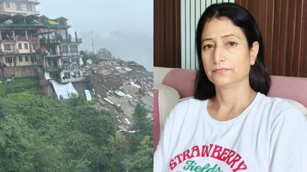 Verma’s house at Sanjay Van Colony near Chamiyana in Bhattakuffar collapsed on June 30, 2025, during heavy rain, while hill-cutting work for the four-lane project was underway below it. (Special Arrangement Photo)