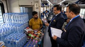 IRCTC seizes over 8,000 bottles in crackdown on unauthorised train items (Image generated using AI)