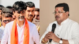 Maratha quota activist Manoj Jarange Patil and Congress leader Vijay Wadettiwar.