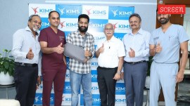 Jr NTR poses with doctors after shoulder surgery