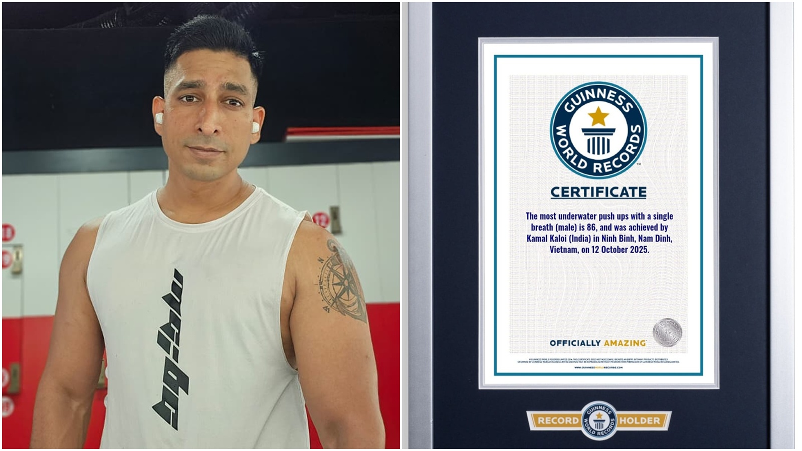 Haryana Yoga Teacher Kamal Kaloi Sets Guinness World Record for Underwater Push-ups