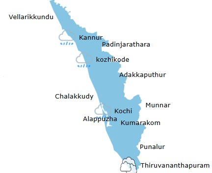 kerala weather map