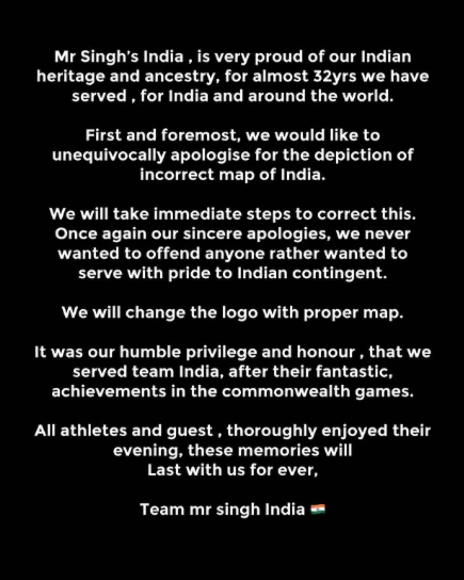The statement the restaurant put out before its Instagram handle was deleted. 