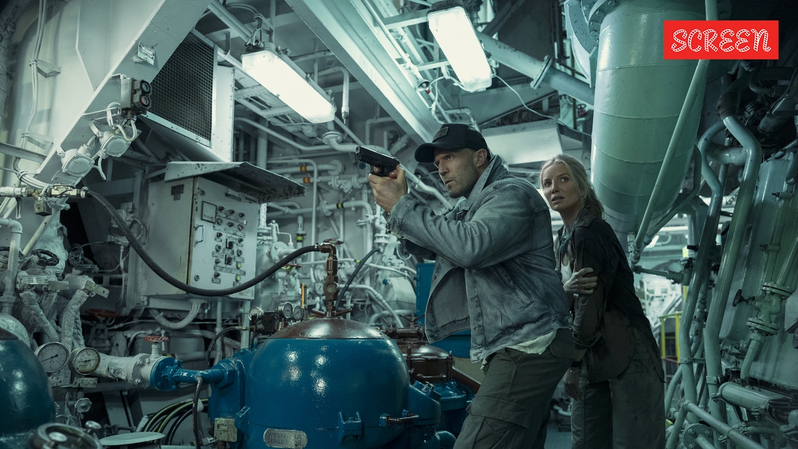 Jason Statham and Annabelle Wallis in Mutiny