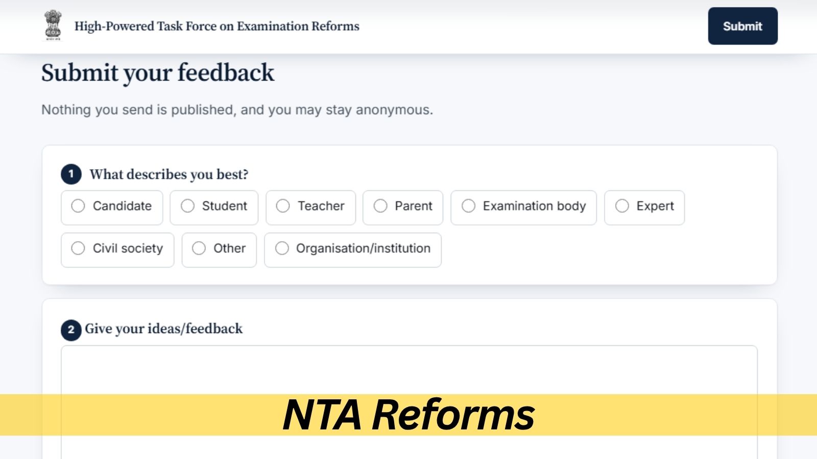 indianexpress.com - Education Desk - NTA exam reforms: Centre seeks public feedback; appoints 2 directors, joint director