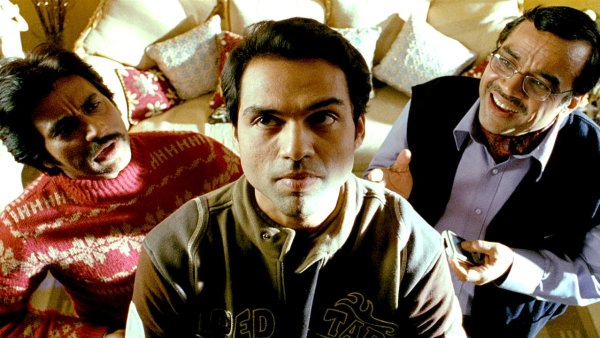 Manu Rishi Chadha, Abhay Deol, and Paresh Rawal in Oye Lucky! Lucky Oye!.