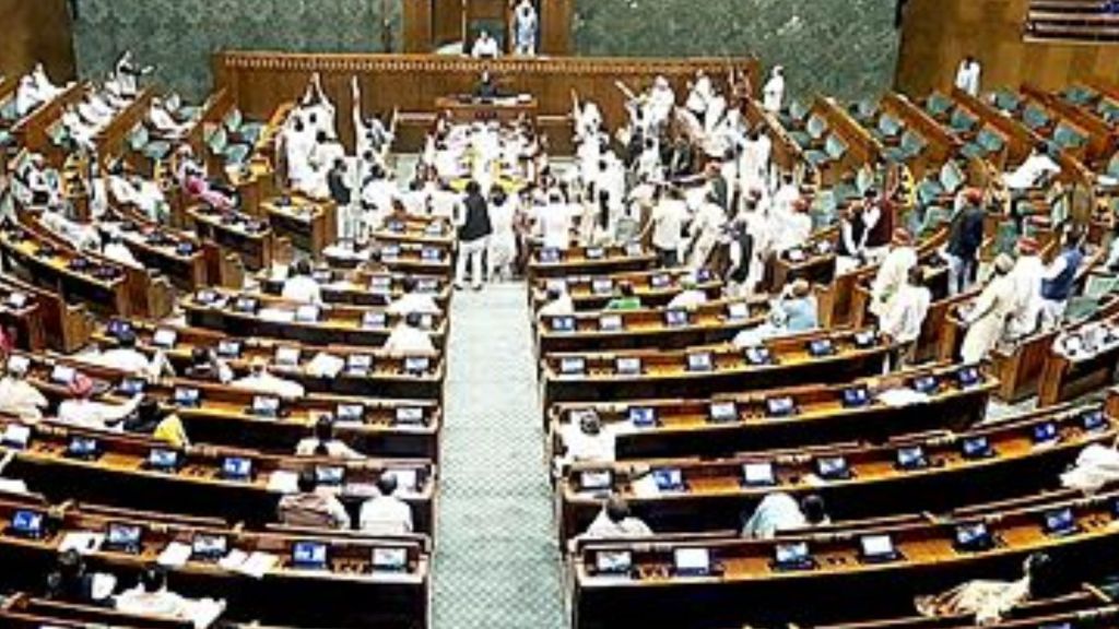 The fate of three key bills on women’s reservation, delimitation and amendments to the FCRA remains uncertain with only three days left in the Monsoon Session. (ANI video grab)