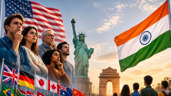 Among Americans aged 65 and older, 50% view India favourably, compared with 42% among those aged 18 to 29. (AI-generated image)