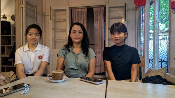 Janet Lalnungsangi (centre) and her friends Zuali (on the left) and Zaui (right) are set to move to Japan in October
