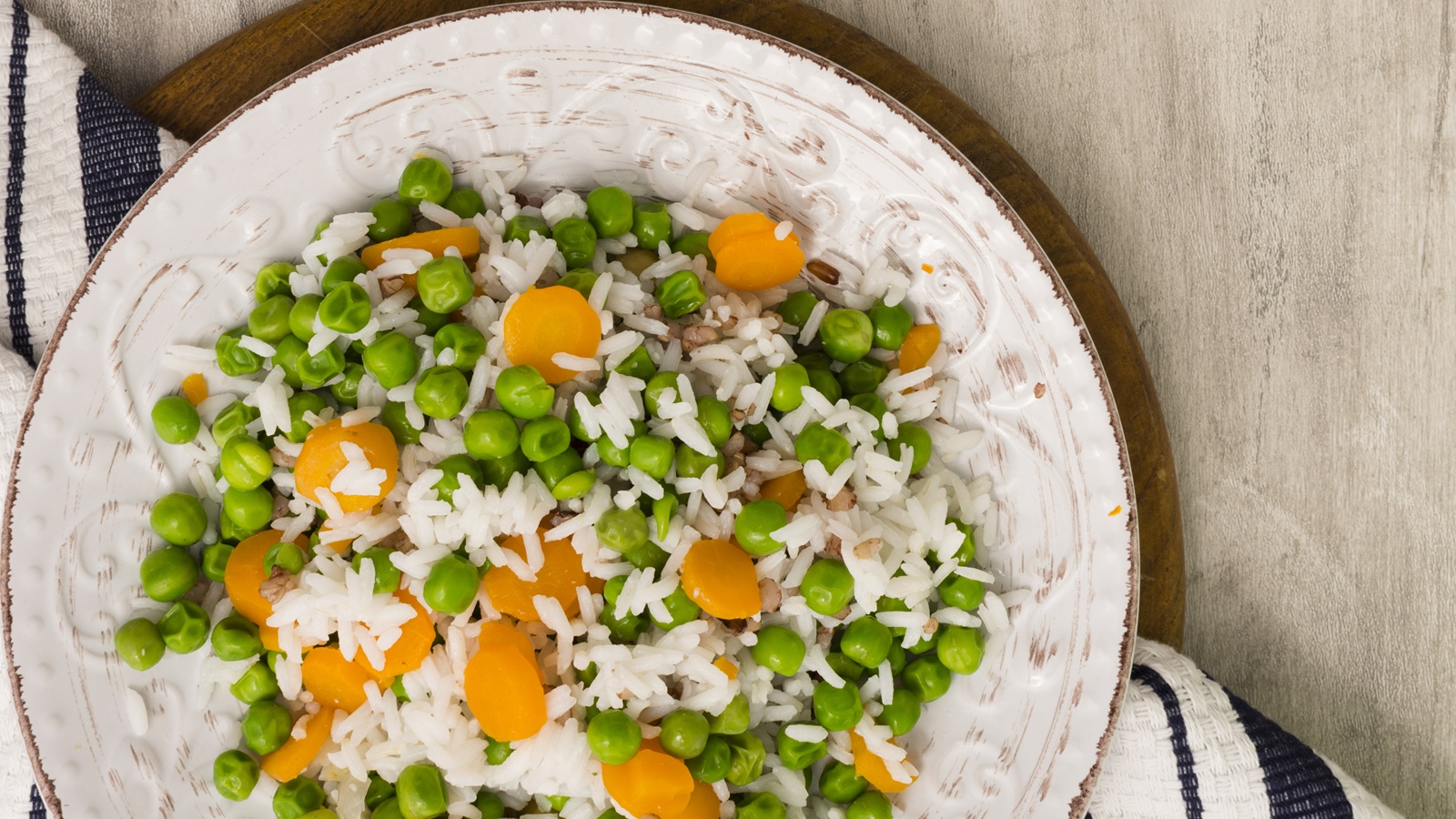 Adding green peas can boost rice’s fibre and protein