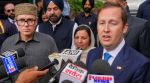 US Ambassador to India Sergio Gor speaks to the media as he arrives at the residence of Jammu and Kashmir Chief Minister Omar Abdullah, in Srinagar, Wednesday, Aug. 19, 2026. (PTI Photo)