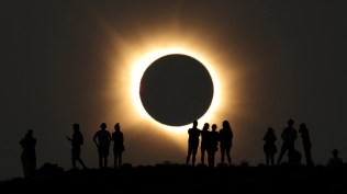The moon completely covers the sun during a total solar eclipse as seen from the Javalambre Astrophysical Observatory in Arcos de las Salinas, near Teruel, Spain, August 12, 2026. (REUTERS)