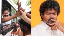 Tamil Nadu Leader of Opposition Udhayanidhi Stalin was arrested on Tuesday over his remarks against CM Vijay. (PTI photos)