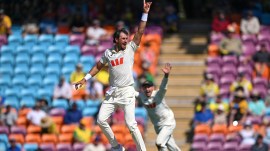 Mitchell Starc got his first wicket with the very first ball of the match. (AP Photo)