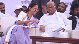 Supriya Sule and Sharad Pawar