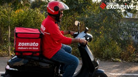 The proposed amendments also draw from the Maharashtra Motor Vehicle Aggregator Rules, 2026, to provide for a dedicated portal, developed by the State Transport Commissioner, for real-time monitoring of vehicles operating on bike-taxi platforms. (Image via Zomato; image enhanced using AI)