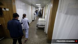 For Hardlook… A patient inside Swine Flu ward at Ganga Ram Hospital in New Delhi on Saturday. Express Photo By Praveen Khanna 02 02 2019.