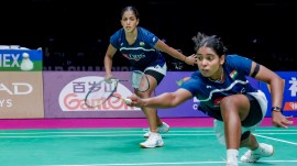 Treesa and Gayatri, who were unseeded, beat Chinese fourth seeds Jia Yi Fan and Zhang Shu Xian 16-21, 21-15, 21-13 in the quarterfinals (PTI Photo)