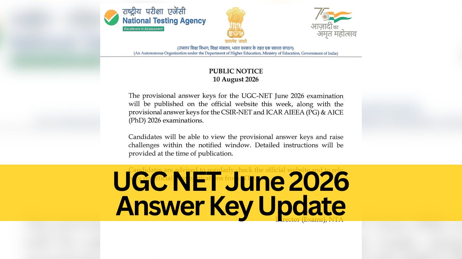NTA to Release UGC NET June 2026 Answer Key This Week