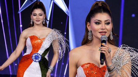 Urvashi Rautela in Tiranga gown for Miss Universe India 2026 finale
