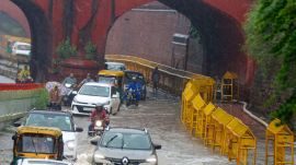 Heavy waterlogging in areas near Red Fort. (Express Photo by Praveen Khanna)