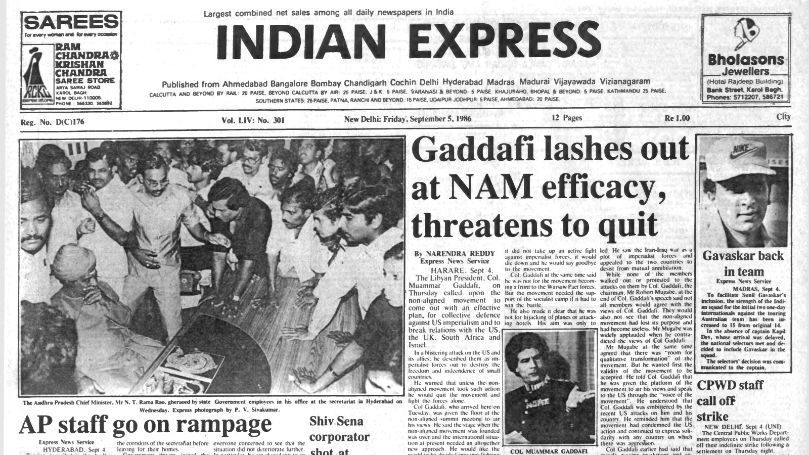 Gaddafi Attacks US Allies; Zia Raises Kashmir at Summit