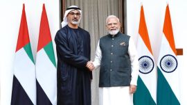 PM Narendra Modi Abu Dhabi Crown Prince Sheikh Khaled bin Mohamed bin Zayed Al Nahyan Brics Summit