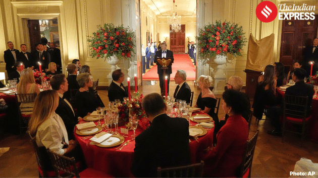 At the state dinner in the East Room of the White House, Trump and Xi raised a toast to the countries' relationship