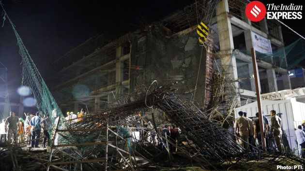 The collapse was likely triggered allegedly due to a “crane hitting a portion of the ceiling”