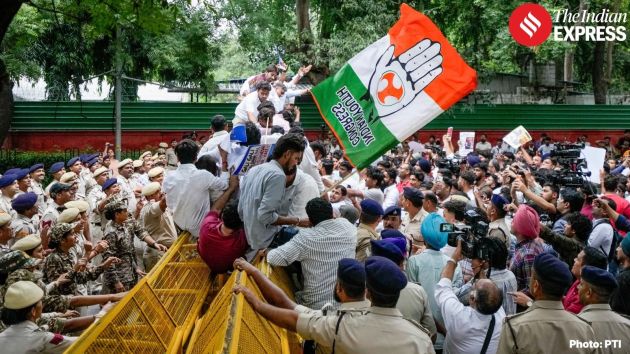 The Youth Congress on Friday staged a protest against the Election Commission, demanding greater accountability and transparency in the electoral process and rolls
