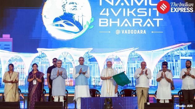 During his Vadodara visit, Prime Minister Modi inaugurated, laid foundation stones for and flagged off projects worth over Rs 35,200 crore