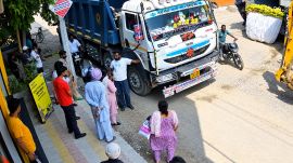 Rajinderpal Kaur Chhina, AAP MLA Rajinderpal Kaur Chhina, Ludhiana South MLA, truck driver slap row, Chhina truck driver controversy, Ludhiana MLA viral video, AAP MLA controversy, Punjab politics, Rajinderpal Kaur Chhina viral video, Ludhiana South, truck driver protest, Bhagwant Mann government, Indian express news