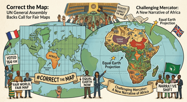 AI-generated image of the 'correct size of Africa in world map' story